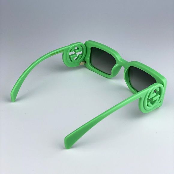 Gucci GG1325S 004 Sunglasses Green Gradient Rectangle Unisex - Picture 9 of 13